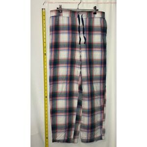 Live Love Dream Plaid Pajama Pants Women's M/M‎ 100% Cotton Blue Red Green White